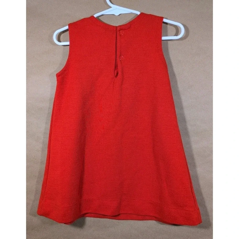 Vintage Carter's Girls Size 4 Dress Red With Daisies Heart A-line Sleeveless USA
